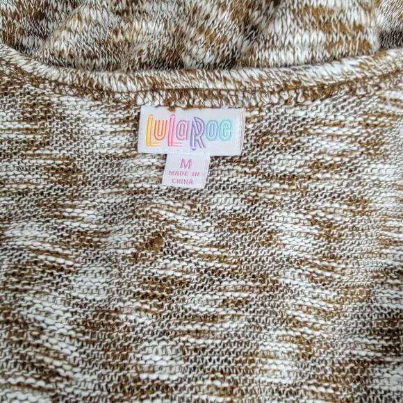 Lu LaRoe Womens Open Cardigan Soft Knit Long Brown White Size Medium  EUC - Picture 5 of 6